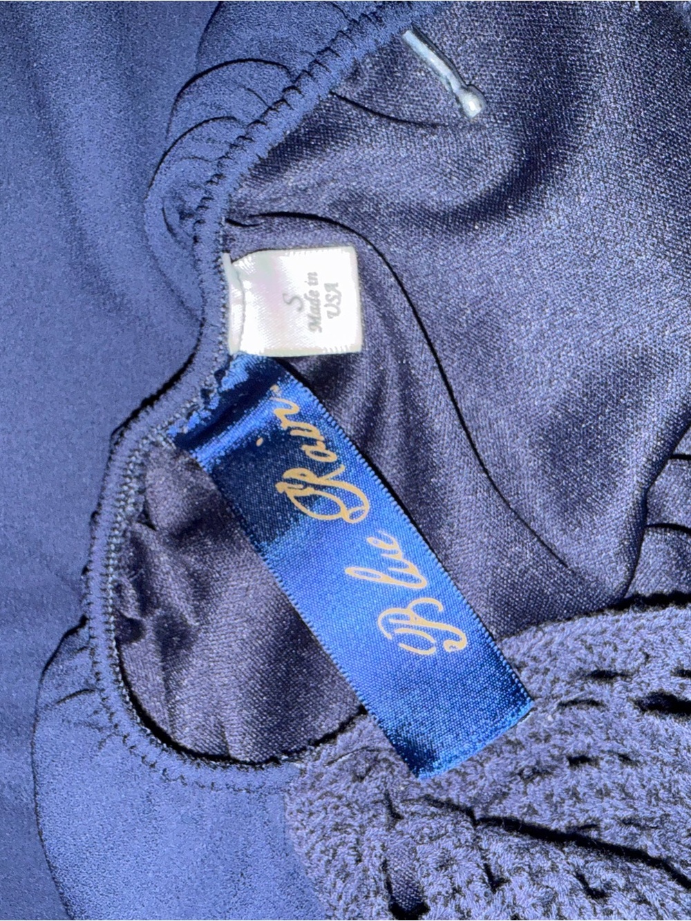 Blue Rain Navy Crochet Yoke Mini Dress - Picture 4 of 4